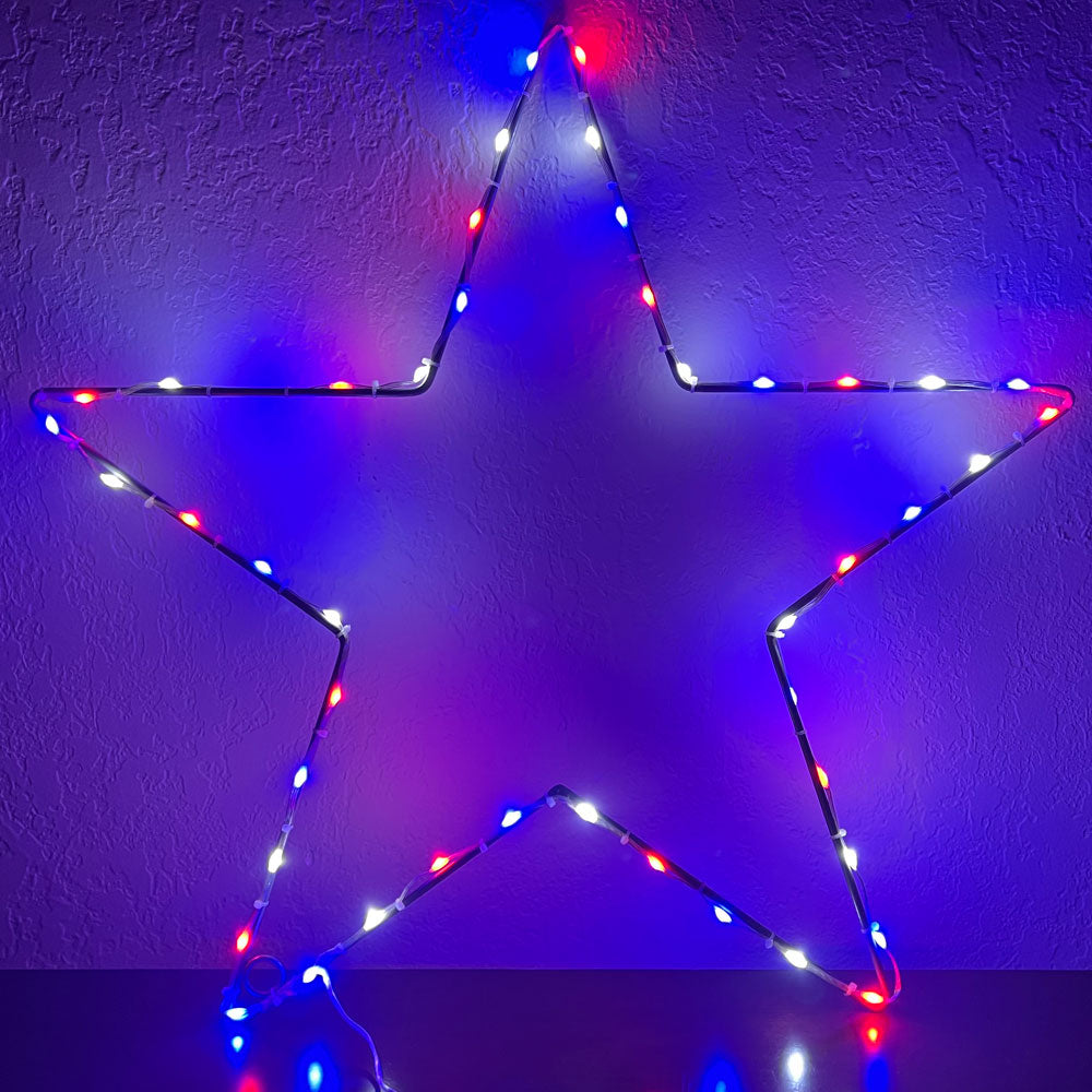 Patriotic Single Star - 24" | Outdoor Lights and Wire Decor