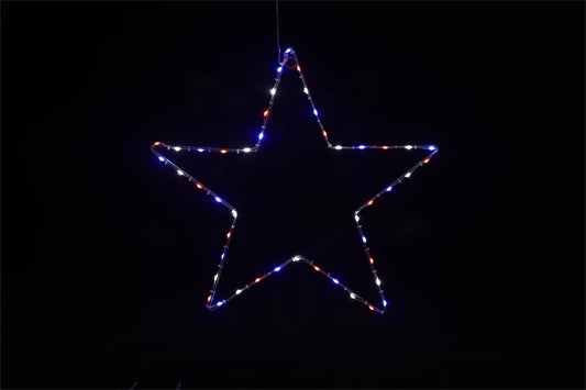 Patriotic Single Star - 24" | Outdoor Lights and Wire Decor