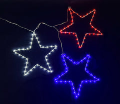 Patriotic Stars - Set of Three - 20" | Outdoor Lights and Wire Decor
