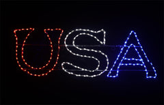 USA Sign  Patriotic Wire Decor | Outdoor Lights and Wire Decor