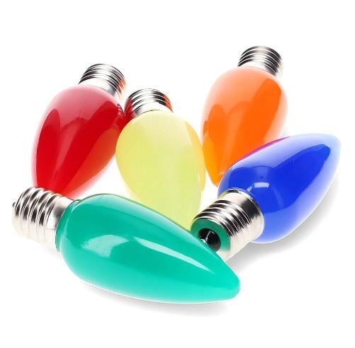 C9 LED Multi Opaque - Retro Look Bulbs (25 pieces) | Christmas