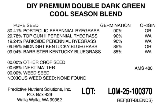 DIY Premium Double Dark Green Grass Seed - Cool Season Blend | MySoil