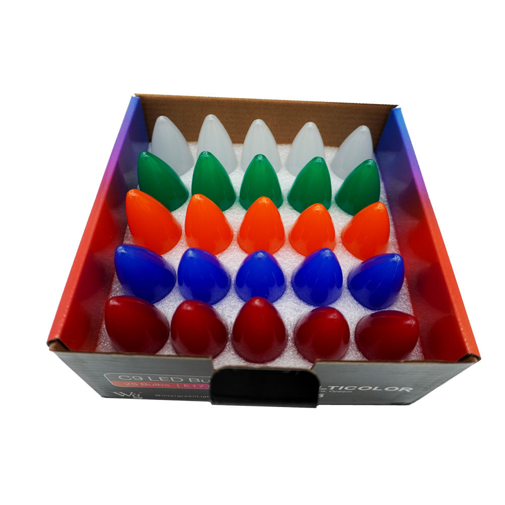 C9 LED Multi Opaque - Retro Look Bulbs (Charlie Brown) | Christmas Lights