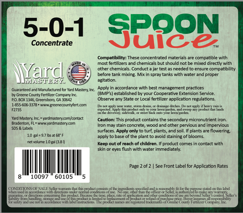 5-0-1 Spoon Juice Liquid Fertilizer and Bio Stimulant with Humic Acid, Kelp | Yard Mastery