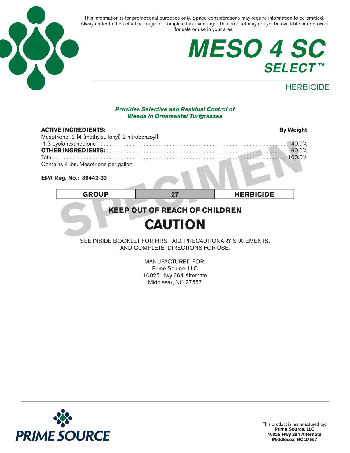 mesotrione turf herbicide Meso 4SC Select Herbicide (Tenacity) 8 Ounce